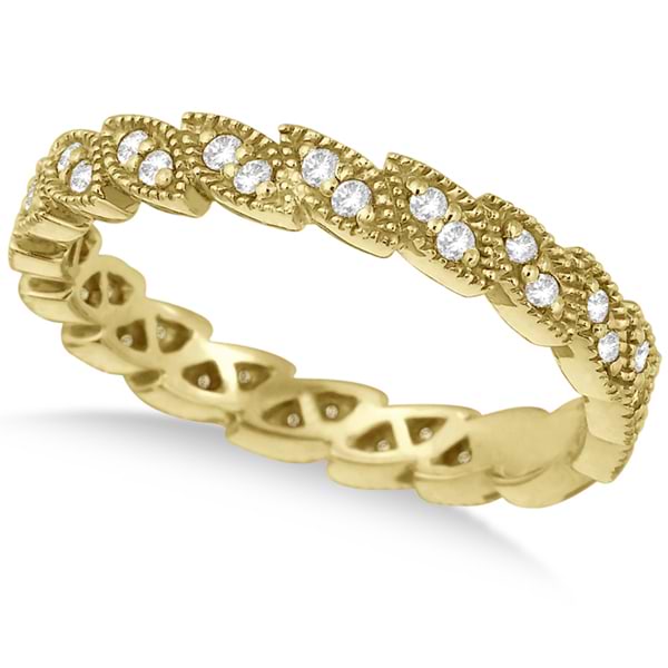 "Greek Crown" Marquise Shape Diamond Ring Band 14k Yellow Gold (0.35ct)