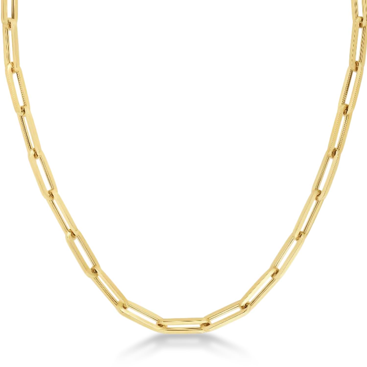 Large Paperclip Link Chain Necklace 14k Yellow Gold (6.1mm)