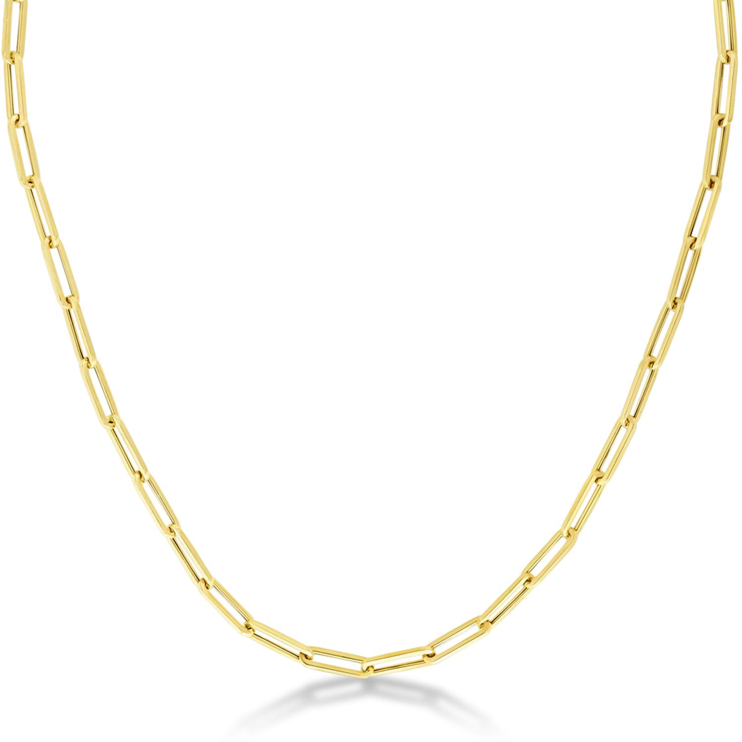 Medium Paperclip Link Chain Necklace 14k Yellow Gold (4.2mm)