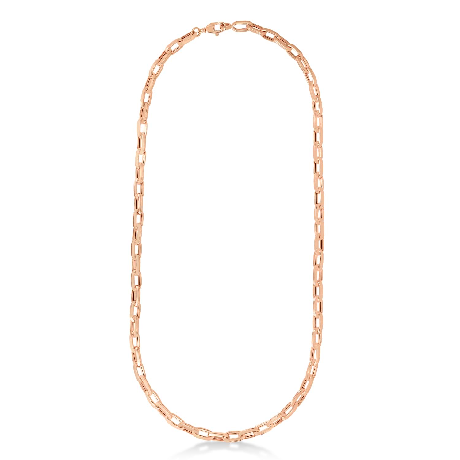 Men's Paperclip Chain Necklace 14k Rose Gold (7.1mm)