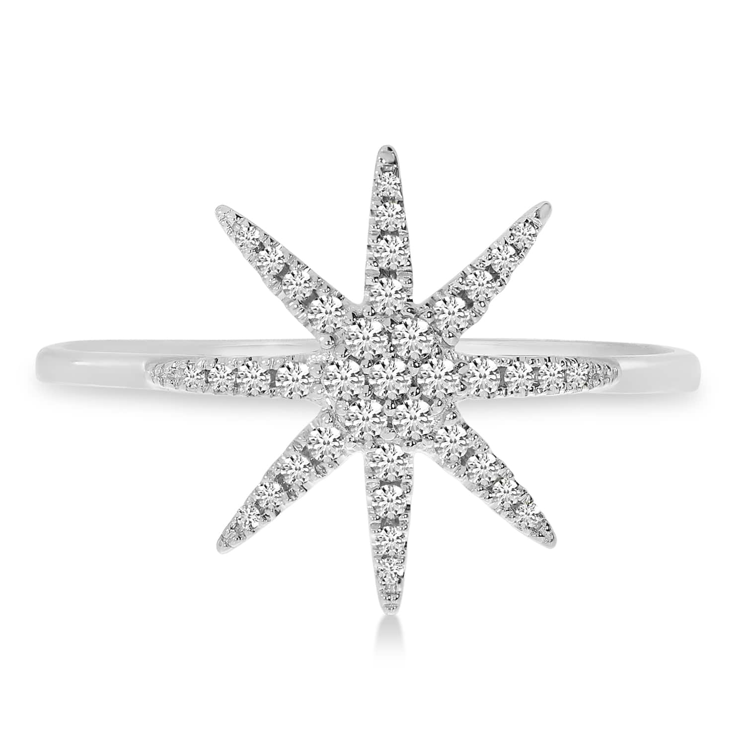 Diamond Starburst Ring 14K White Gold (0.18ct)