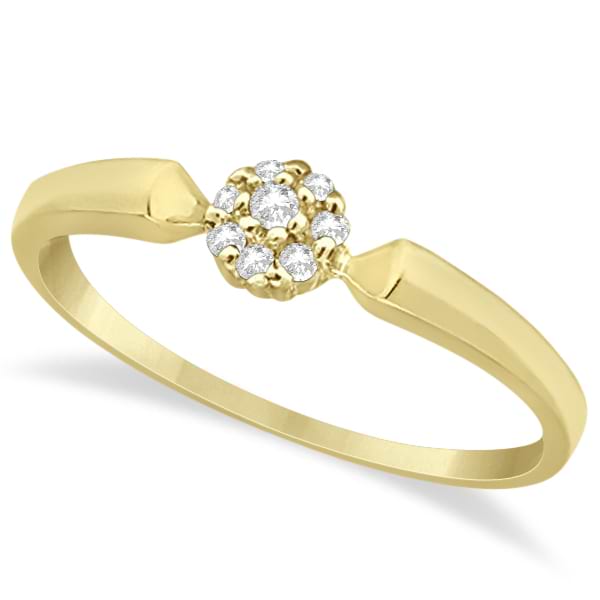 Lady's Round Diamond Cluster Promise Ring 14K Yellow Gold (0.07ct)