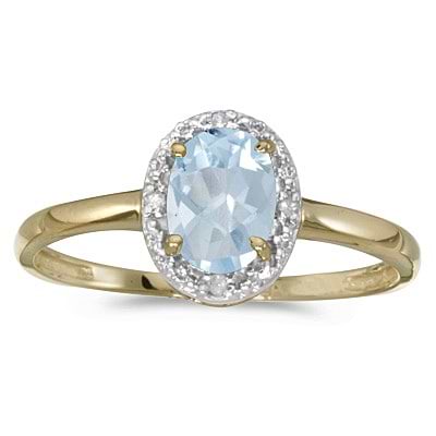 Aquamarine and Diamond Cocktail Ring in 14K Yellow Gold (0.70ct)