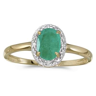 Emerald and Diamond Cocktail Ring in 14K Yellow Gold (0.75ct)