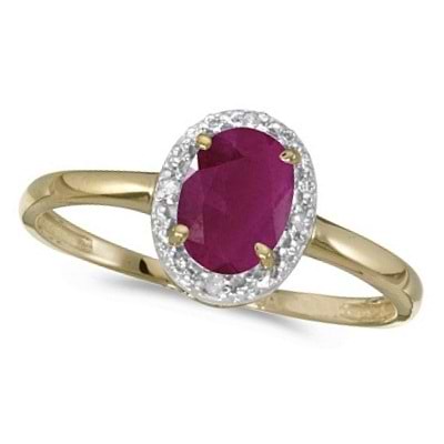 Ruby and Diamond Cocktail Ring in 14K Yellow Gold (0.95ct)