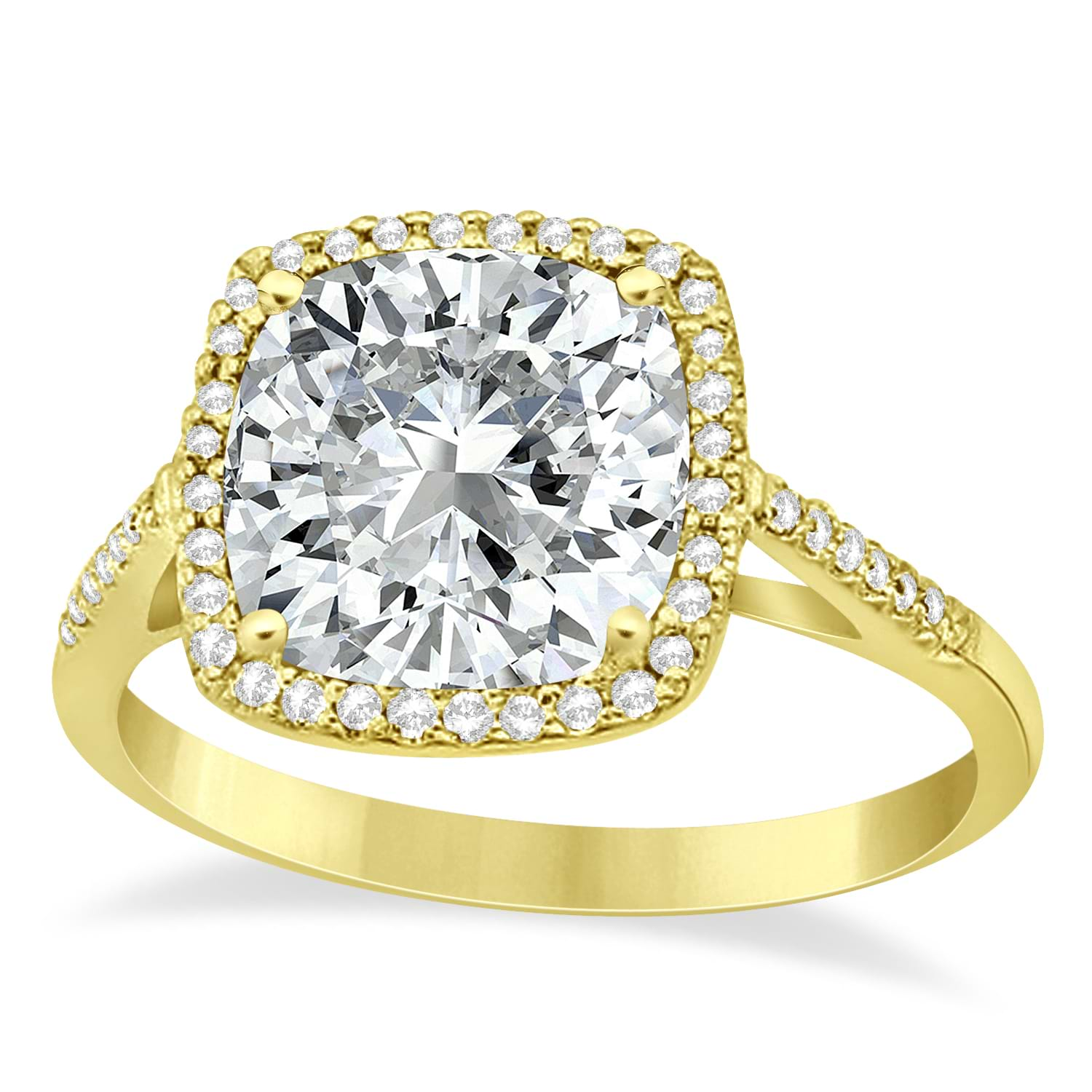 Moissanite And Diamond Cocktail Ring 14k Yellow Gold 240ct Cbr589 4314