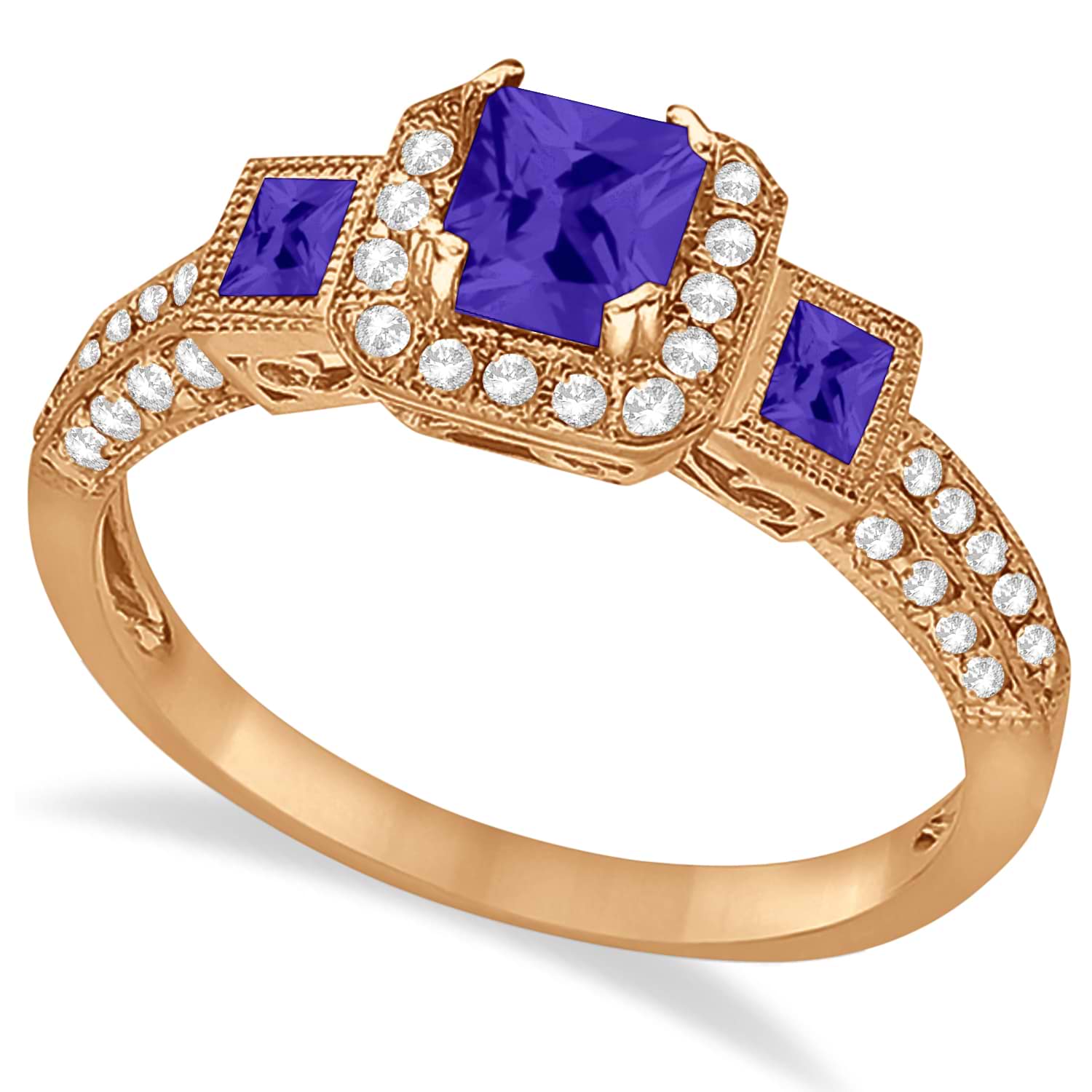Tanzanite & Diamond Engagement Ring in 14k Rose Gold (1.35ctw)