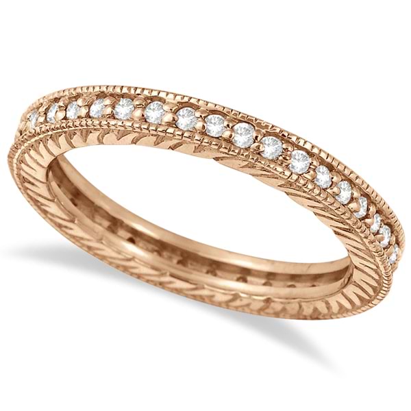 Stackable Diamond Eternity Filigree Ring Band 14k Rose Gold (0.50ct)
