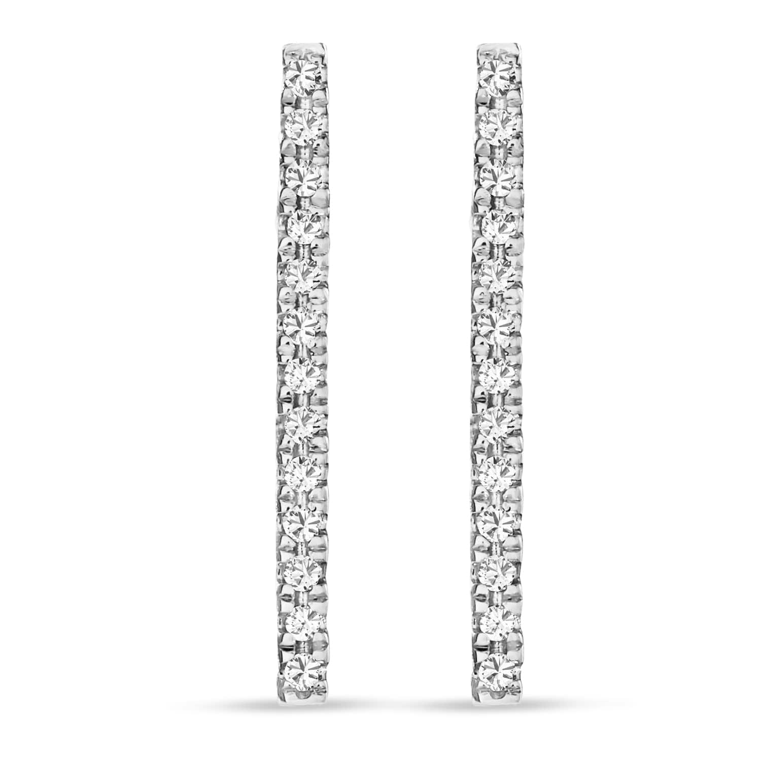 Diamond Bar Earrings 14k White Gold (0.10ct)