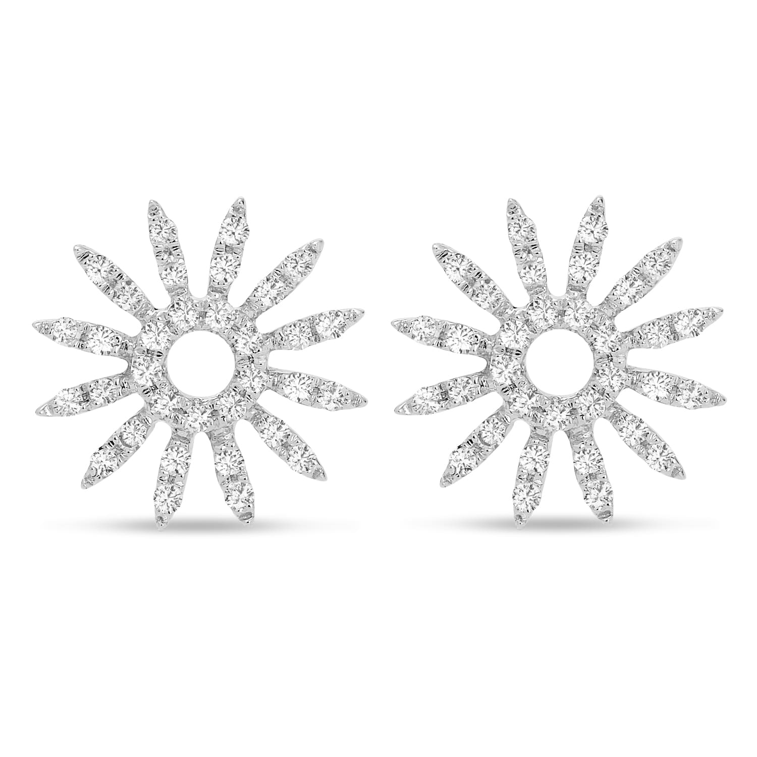 Diamond Sun Rays Earrings 14k White Gold (0.13ct)