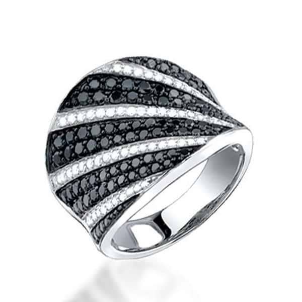 1.65ct 14k White Gold Black & White Diamond Ring