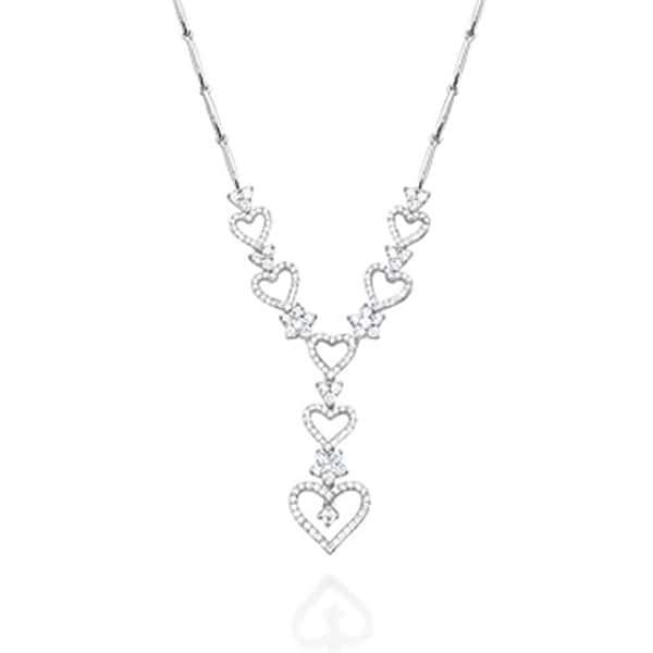 2.05ct 14k White Gold Diamond Fancy Heart Necklace
