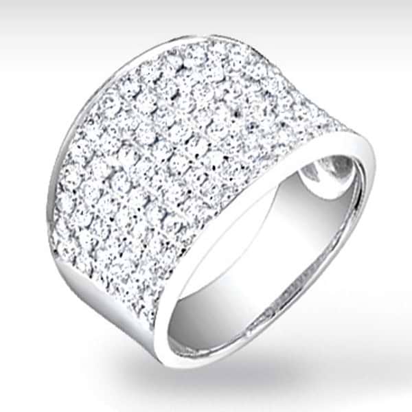 1.85ct 14k White Gold Diamond Pave Ring