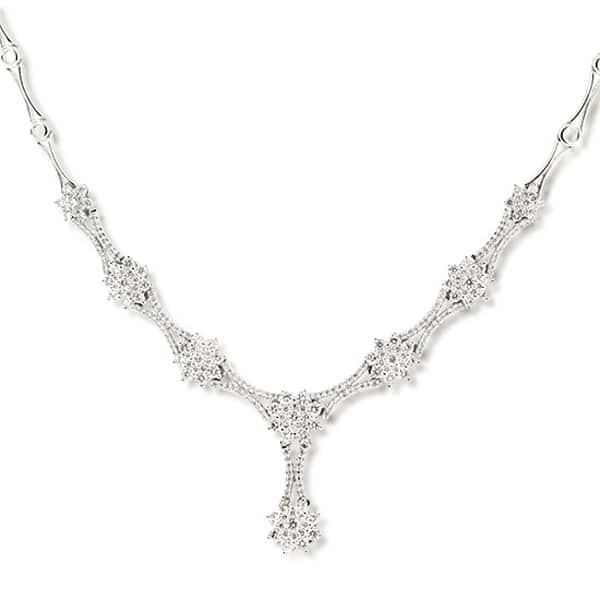 3.48ct 14k White Gold Diamond Necklace
