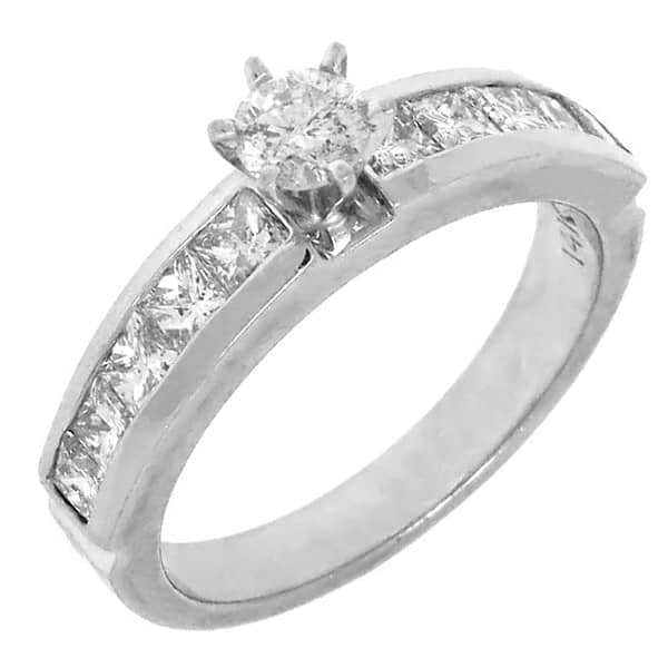 1.15ct 14k White Gold Round Diamond Engagement Ring