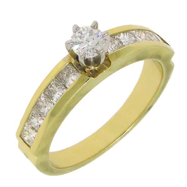 1.15ct 14k Yellow Gold Round Diamond Engagement Ring