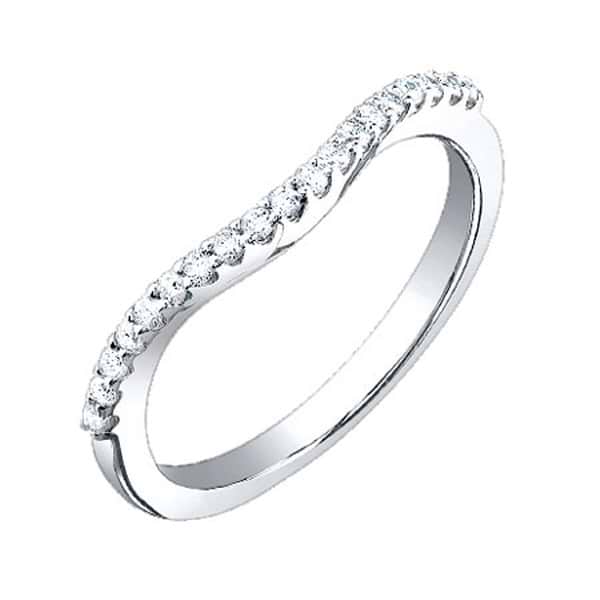 0.25ct 14k White Gold Diamond Lady's Curved Band