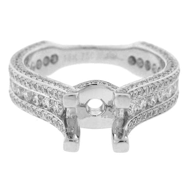 1.40ct 18k White Gold Diamond Semi-mount Ring Size 7