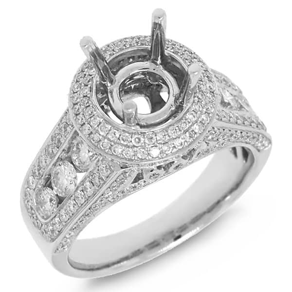 1.50ct 18k White Gold Diamond Semi-mount Ring Size 6.5