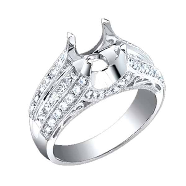 1.00ct 18k White Gold Diamond Semi-mount Ring