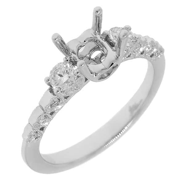0.45ct 18k White Gold Diamond Semi-mount Ring