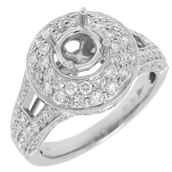 1.30ct 18k White Gold Diamond Semi-mount Ring