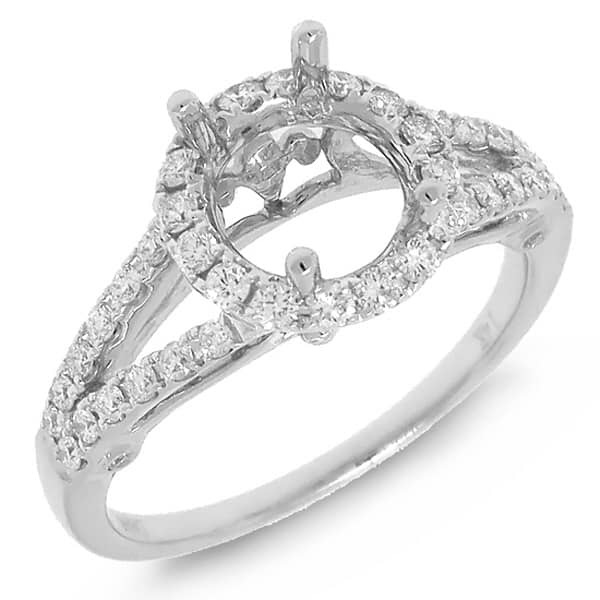 0.50ct 14k White Gold Diamond Semi-mount Ring