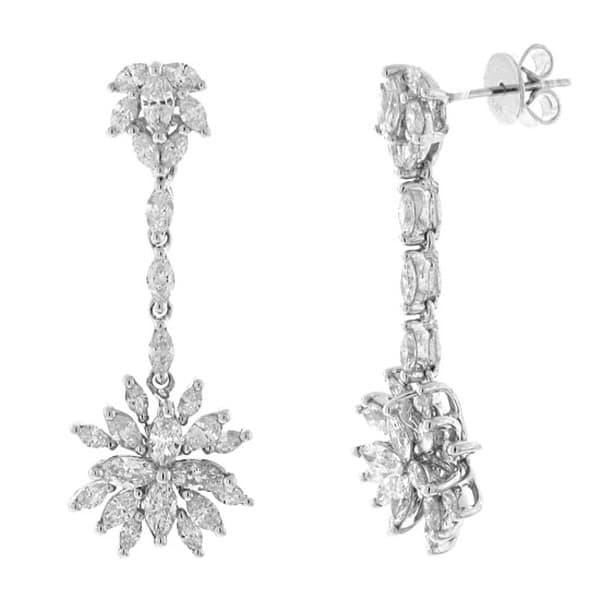 2.80ct 14k White Gold Diamond Dangle Earrings