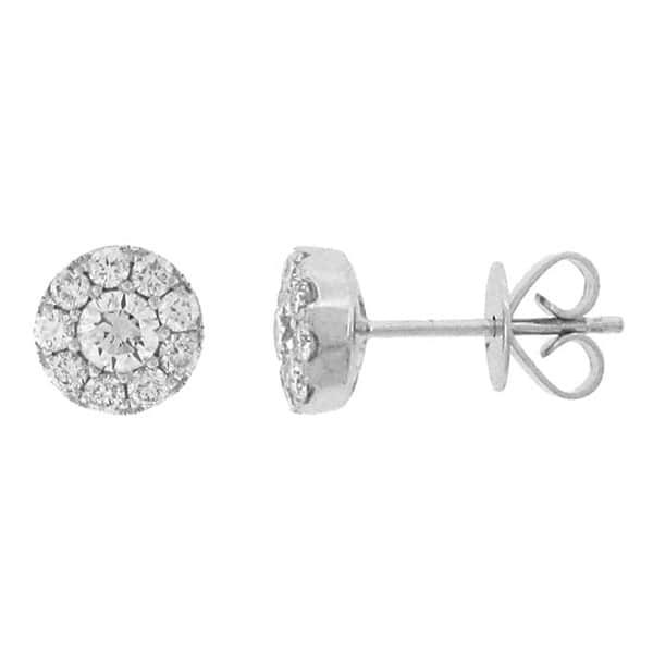0.60ct 14k White Gold Diamond Cluster Earrings
