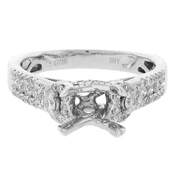 0.55ct 18k White Gold Diamond Semi-mount Ring