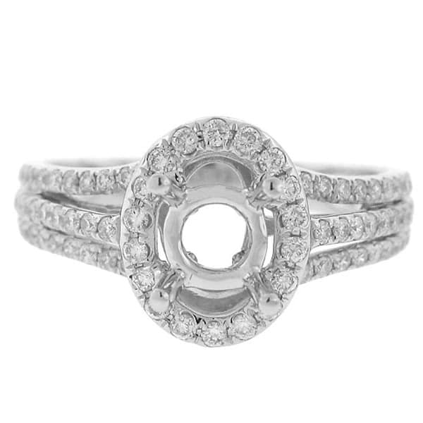 0.55ct 14k White Gold Diamond Semi-mount Ring
