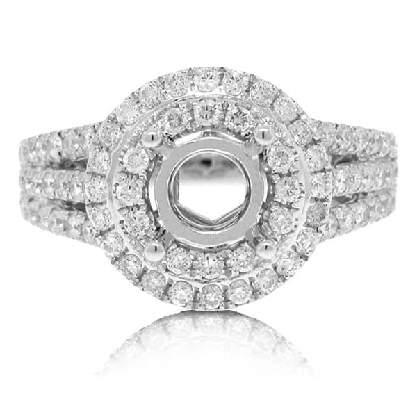 0.85ct 14k White Gold Diamond Semi-mount Ring