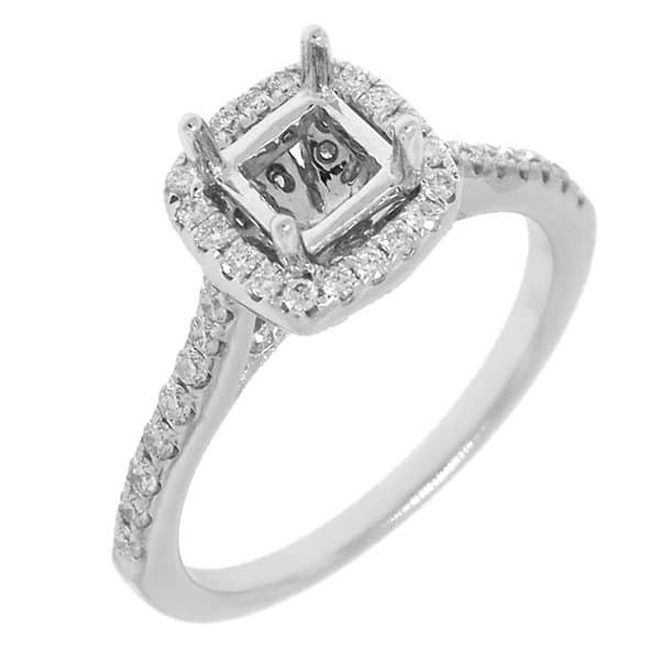 0.44ct 18k White Gold Diamond Semi-mount Ring
