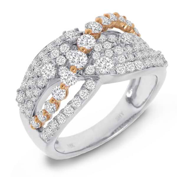 1.51ct 18k Two-tone Rose Gold Diamond Bridge Ring