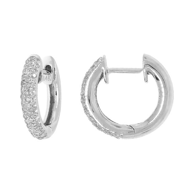 0.30ct 14k White Gold Diamond Huggie Earrings