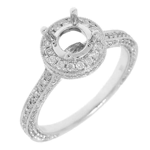 0.68ct 18k White Gold Diamond Semi-mount Ring