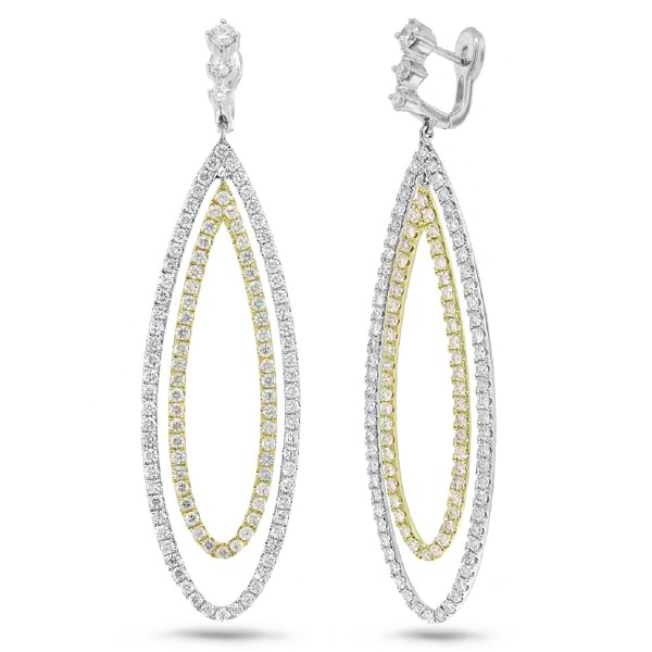 4.64ct 14k Two-tone Diamond Earrings