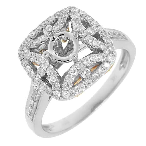 0.66ct 14k Two-tone Rose Gold Diamond Semi-mount Ring