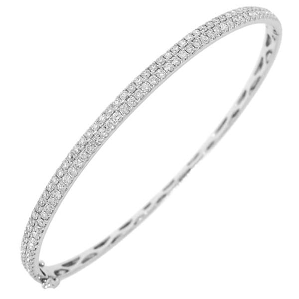1.96ct 14k White Gold Diamond Bangle Bracelet