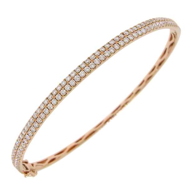 1.96ct 14k Rose Gold Diamond Bangle Bracelet