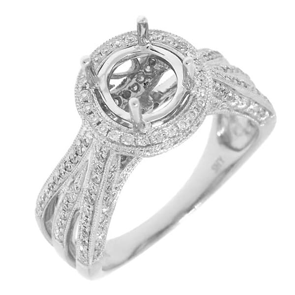 0.75ct 14k White Gold Diamond Semi-mount Ring