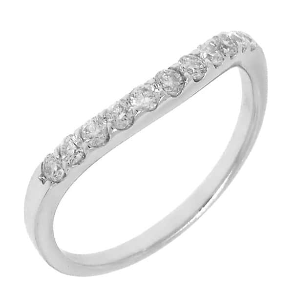 0.35ct 14k White Gold Diamond Lady's Curved Band
