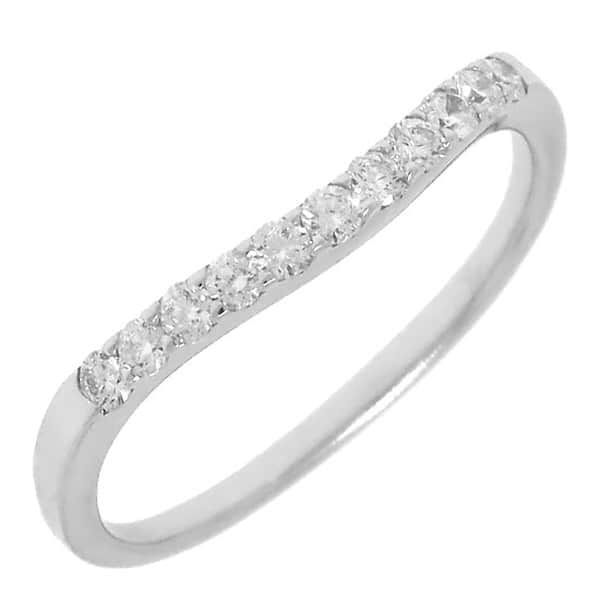 0.23ct 14k White Gold Diamond Lady's Curved Band