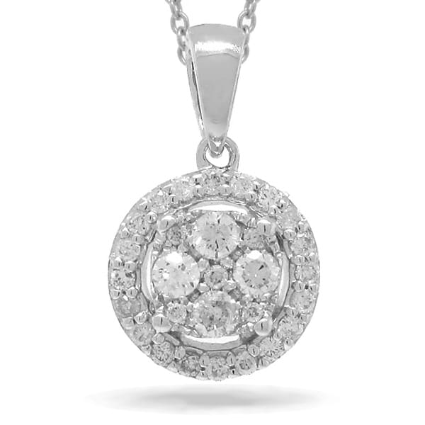 0.28ct 14k White Gold Diamond Pendant Necklace