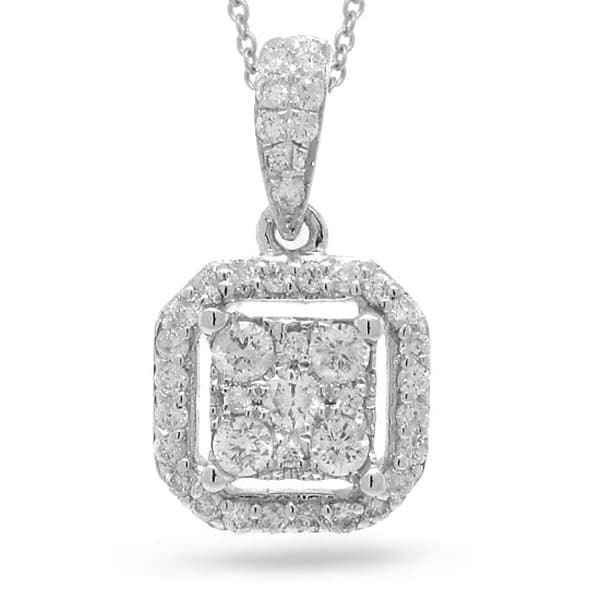0.29ct 14k White Gold Diamond Pendant Necklace