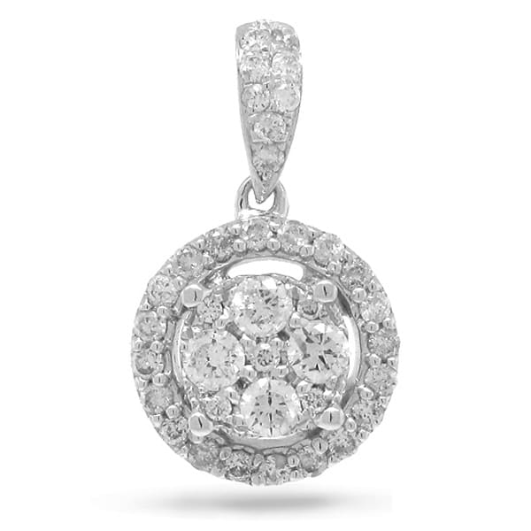 0.34ct 14k White Gold Diamond Pendant Necklace