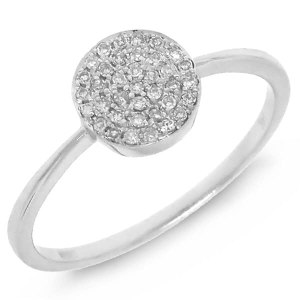0.11ct 14k White Gold Diamond Pave Lady's Ring