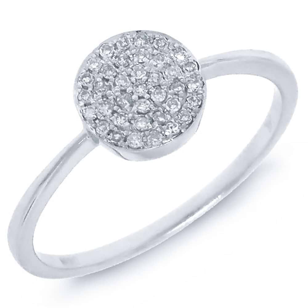 0.11ct 14k White Gold Diamond Pave Lady's Ring Size 6.5