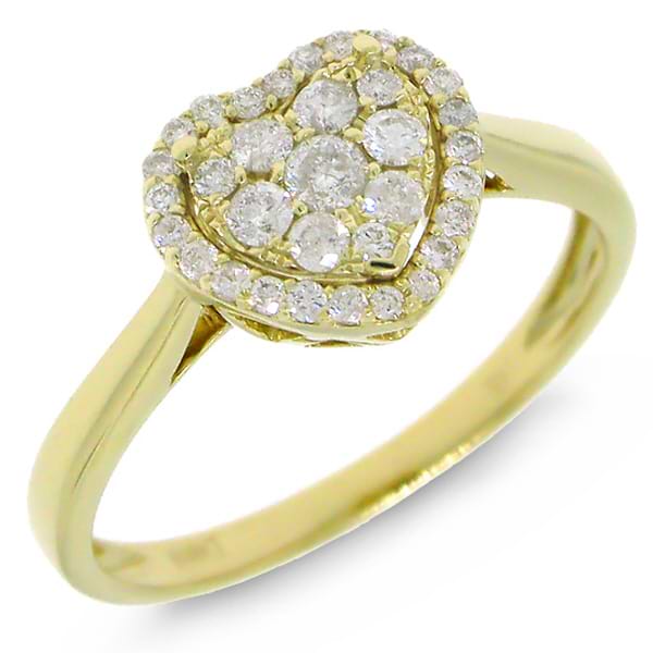 0.31ct 14k Yellow Gold Diamond Heart Ring