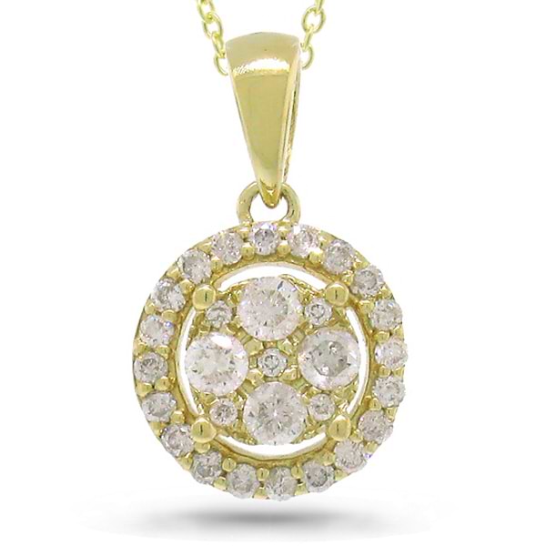 0.28ct 14k Yellow Gold Diamond Pendant Necklace